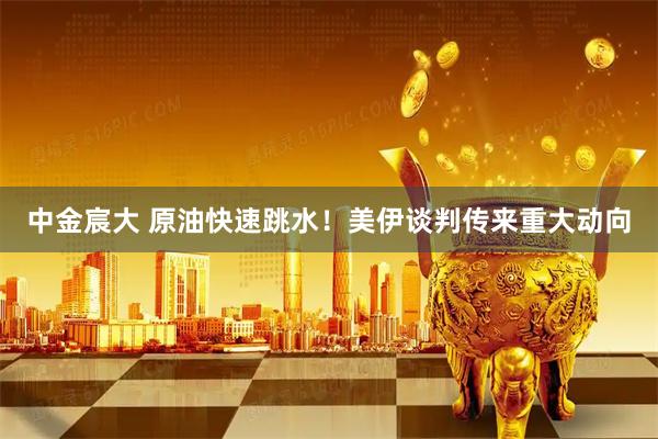 中金宸大 原油快速跳水！美伊谈判传来重大动向